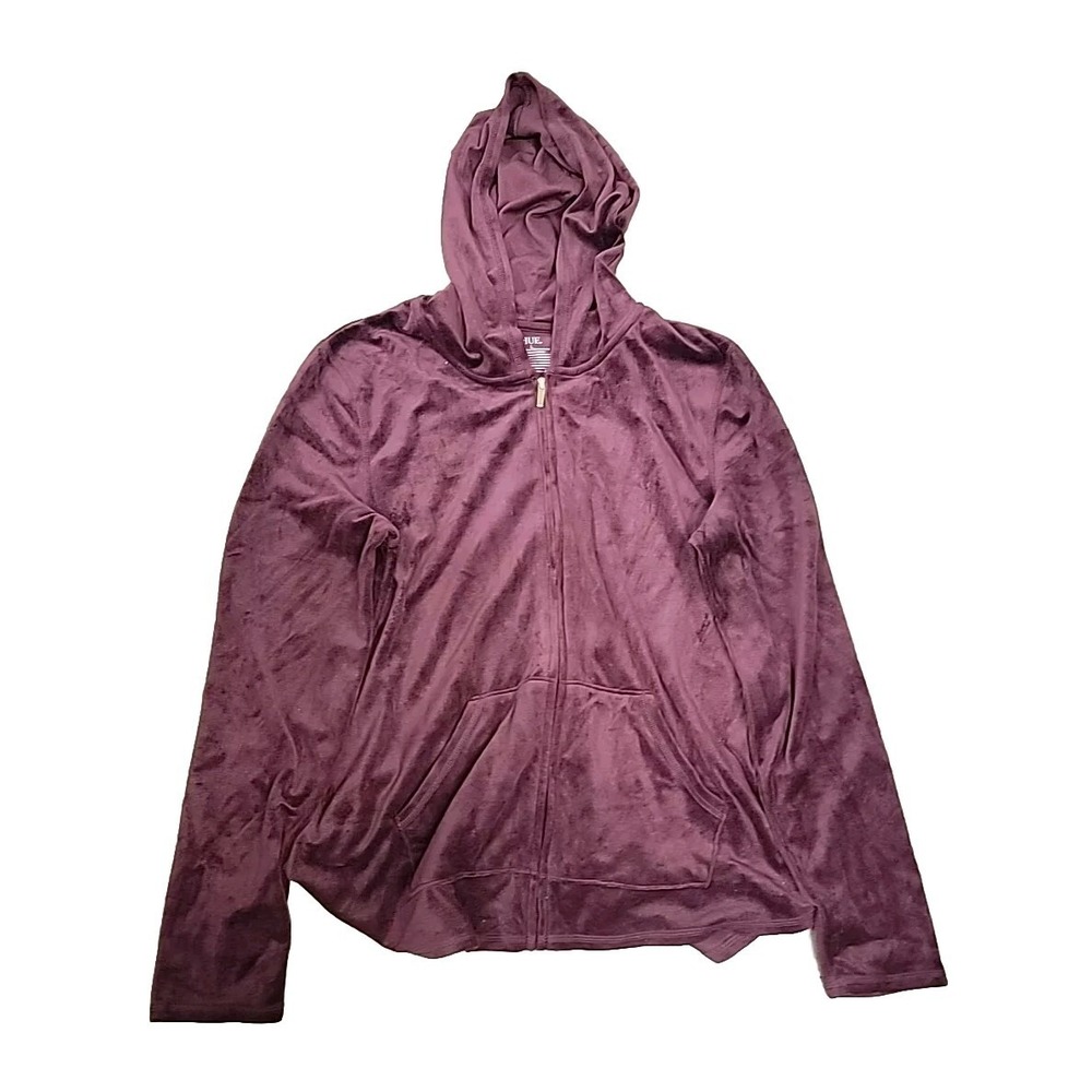 Hue Women's Velour Zipโ Up Jacket XL Purple